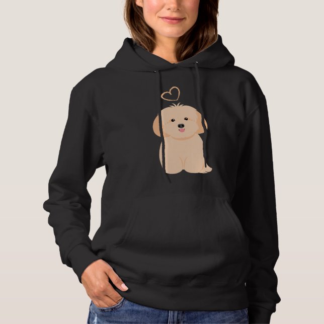 Liebe Cream Apricot Lhasa Apso Shih Tzu Dog Hoodie (Vorderseite)