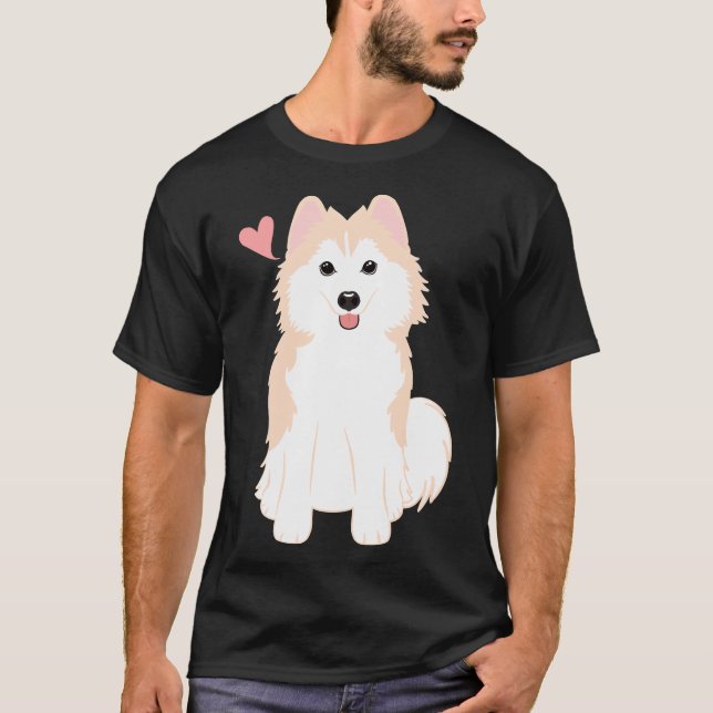 Liebe Cream Pomsky Spitz Husky T-Shirt (Vorderseite)