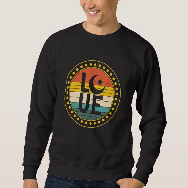 Liebe Crescent Muslime Prachen Arabisch Islam Symb Sweatshirt (Vorderseite)