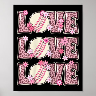 Liebe Cricket Liebhaber Outfit Frauen Teenager Mäd Poster