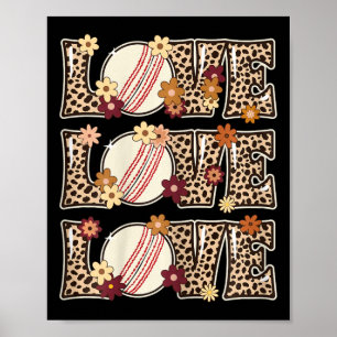 Liebe Cricket Liebhaber Outfit Frauen Teenager Mäd Poster
