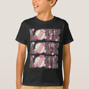Liebe Cricket Liebhaber Outfit Frauen Teenager Mäd T-Shirt