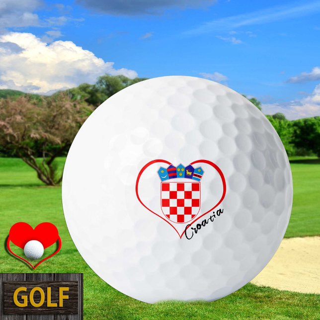 Liebe Croatia Golfbälle, kroatische Flagge, Herz Golfball (Von Creator hochgeladen)