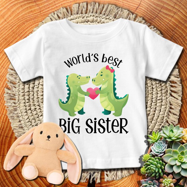 Liebe Crocodile World's Best Big Sister BLCK-T Baby T-shirt (Von Creator hochgeladen)