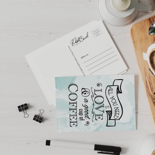 Liebe Cup Kaffee Worte Niedlich Freunde sagen Hall Postkarte (Von Creator hochgeladen)