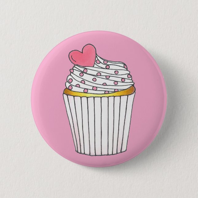 Liebe Cupcake Brautparty Geburtstag Button (Vorderseite)