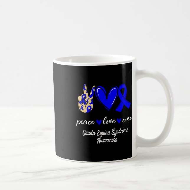 Liebe Cure Cauda Equina Syndrom Blaues Bewusstsein Kaffeetasse (Rechts)