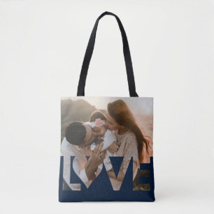Liebe Custom Family Foto Dunkelblau