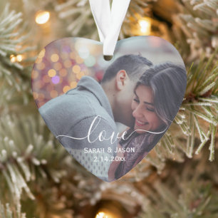 LIEBE   Custom Foto Wedding Ornament