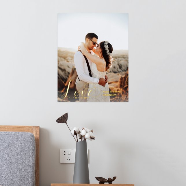 Liebe | Custom Foto Wedple Foil Poster (In Situ (Schlafzimmer 2))