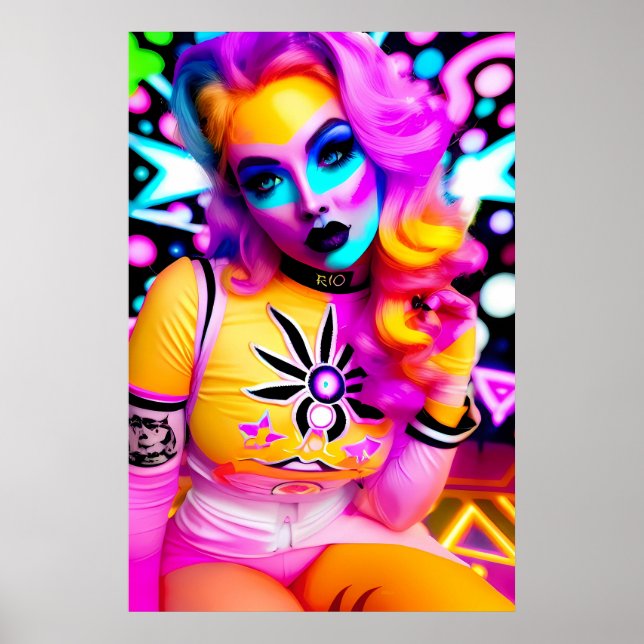 Liebe Cyborg R-10 Ken Gage Retrowave Poster (Vorne)