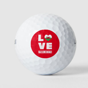 Liebe Cymru Am Byth Wales Flag Welsh Roots Vintag Golfball