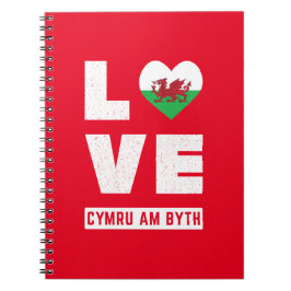 Liebe Cymru Am Byth Wales Flag Welsh Roots Vintag Notizblock