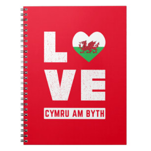 Liebe Cymru Am Byth Wales-Flagge Walisische Wurzel Notizblock