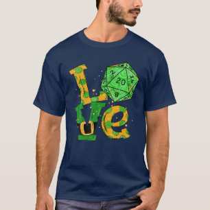 Liebe D20 Dice Funny Gamers St Patrick's Day T-Shirt