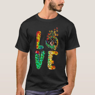 Liebe Dackel Sonnenblumen Gefärbte Krawatte Hund M T-Shirt