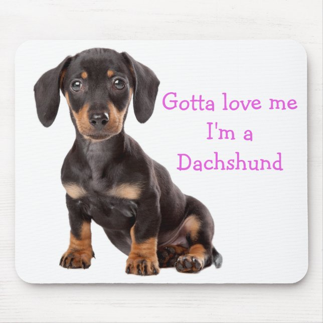 Liebe Dackel Welpen Hund Computer Mousepad (Vorne)