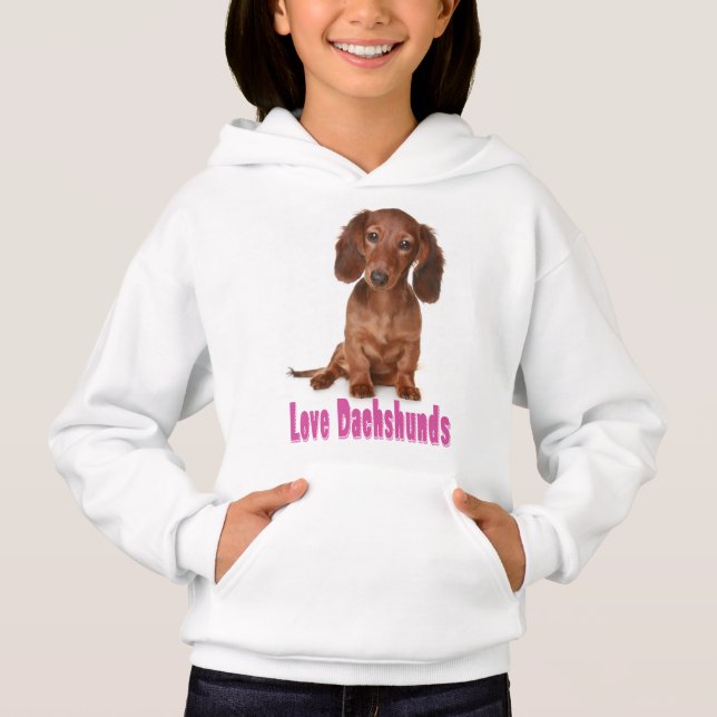 Liebe Dackel Welpen Hund Sweatshirt (Vorderseite)
