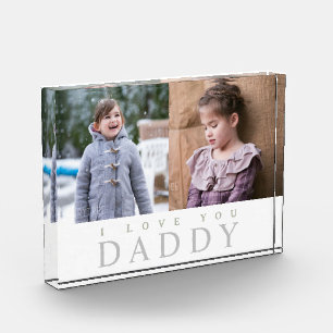 Liebe Daddy Grün Grau Text Foto Collage Block