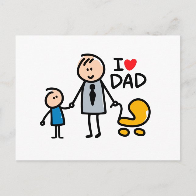 Liebe Daddy Print Postkarte (Vorderseite)