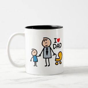 Liebe Daddy Print Zweifarbige Tasse