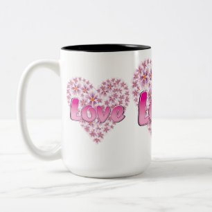 Liebe Daisy Heart Pink Zweifarbige Tasse
