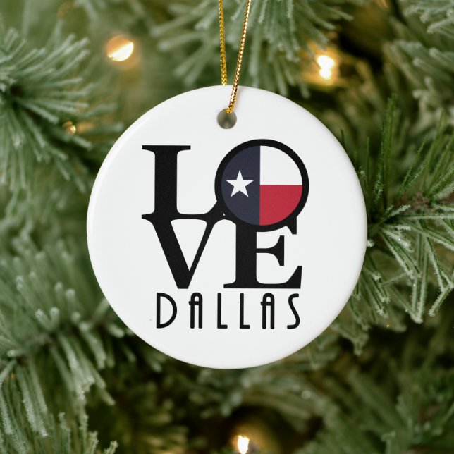 LIEBE Dallas Texas Keramik Ornament (Baum)
