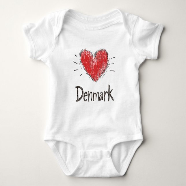 Liebe Dänemark Baby Strampler (Vorderseite)