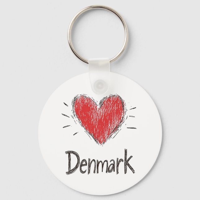 Liebe Dänemark Schlüsselanhänger (Vorderseite)