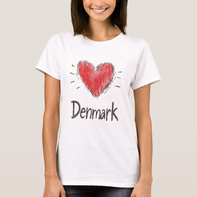 Liebe Dänemark T-Shirt (Vorderseite)