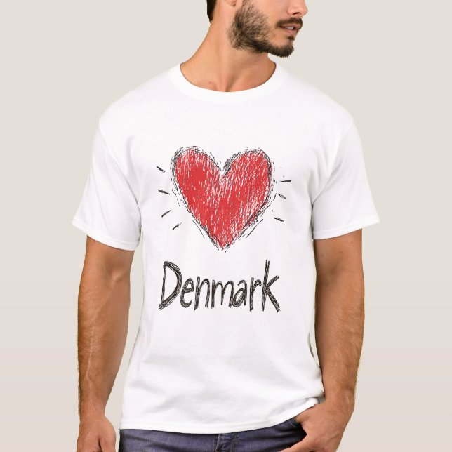 Liebe Dänemark T-Shirt (Vorderseite)