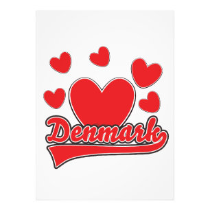 Liebe Dänemark Vintage-Style-Logo Fotodruck