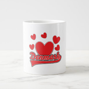 Liebe Dänemark Vintage-Style-Logo Jumbo-Tasse