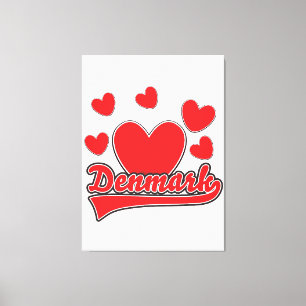 Liebe Dänemark Vintage-Style-Logo Leinwanddruck