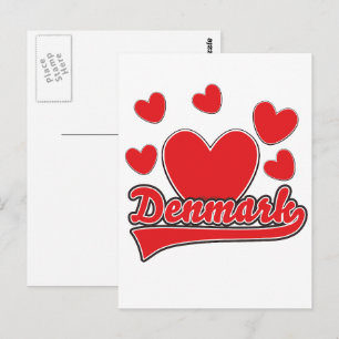 Liebe Dänemark Vintage Style Logo Postkarte