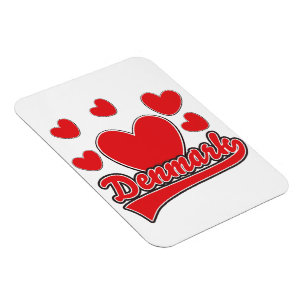 Liebe Dänemark Vintages Logo Magnet