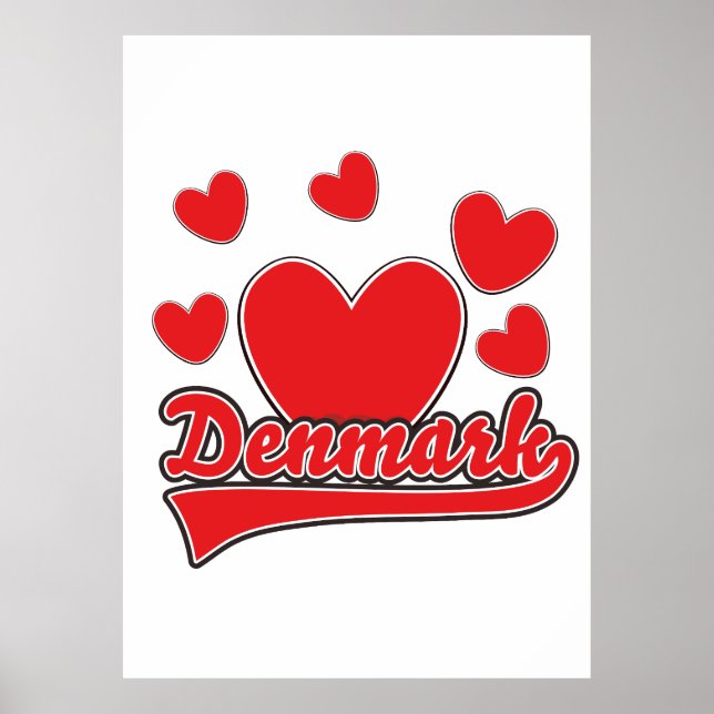 Liebe Dänemark Vintages Logo Poster (Vorne)