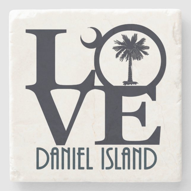 LIEBE Daniel Island South Carolina Steinuntersetzer (Vorderseite)