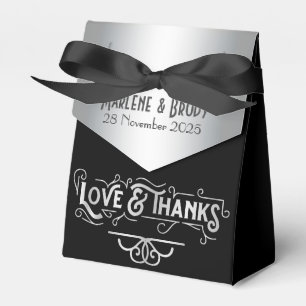Liebe & Dank 25. Hochzeitstag Silber Geschenkschachtel
