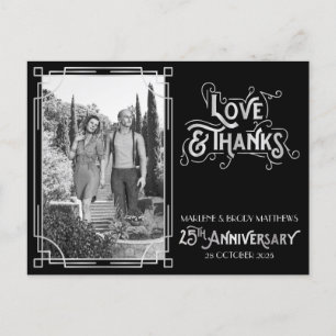 Liebe & Dank 25. Hochzeitstag Silber Postkarte