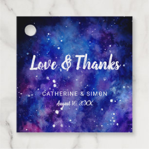 Liebe & Dank Aquarellgalaxie Sterne Sterne Geschenkanhänger