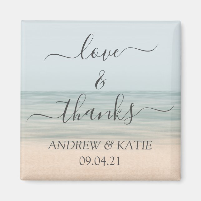 Liebe & Dank Beach Front Vintag Hawaiianische Hoch Magnet (Vorne)