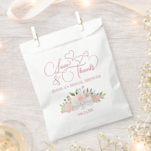 Liebe & Dank Bouquet von Rosen Brautparty Geschenktütchen