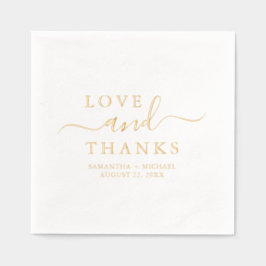 Liebe & Dank Chic Skript Custom Wedding Names Servietten Mit Folie