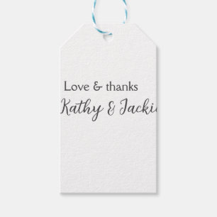 Liebe & Dank Ehepaar Name Hochzeit einfach minimal Geschenkanhänger
