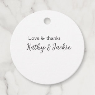 Liebe & Dank Ehepaar Name Hochzeit einfach minimal Geschenkanhänger