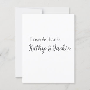 Liebe & Dank Ehepaar Name Hochzeit einfach minimal Postkarte
