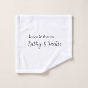Liebe & Dank Ehepaar Name Hochzeit einfach minimal Waschlappen