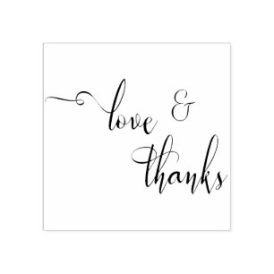 Liebe & Dank Elegant, Slim Script Typografie Gummistempel