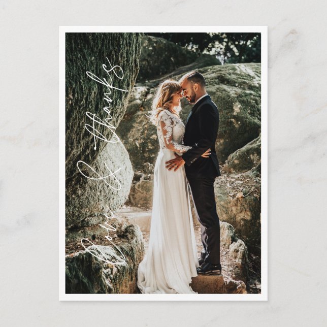 Liebe Dank Elegant Wedding Foto Vielen Dank Postkarte (Vorderseite)